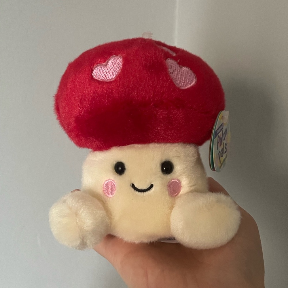 Aislyn Heart Mushroom Palm Pals Seasonal Plush Cuddly Red-Capped Mushroom Plush